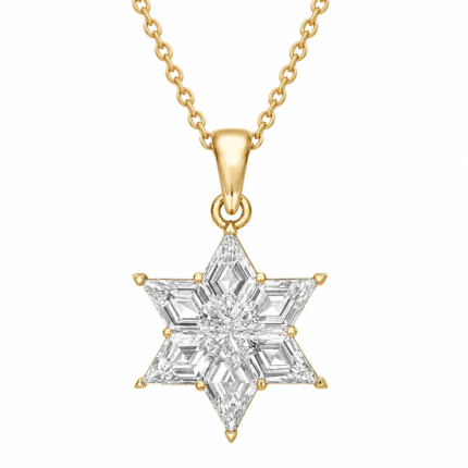 Star of David Pendant, lozenge cut diamond Star of David pendant in gold, TOWIKA