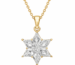 Star of David Pendant, lozenge cut diamond Star of David pendant in gold, TOWIKA