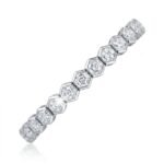 Hexagon Tennis Bracelet, hexagon step cut diamond tennis bracelet in gold, TOWIKA