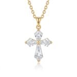 Kite Cross diamond pendant in 18K yellow gold