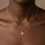Kite Cross Pendant, kite cut diamond cross pendant in gold, view 7