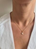 Five Point Star Pendant, kite cut diamond five point star pendant in gold, view 5