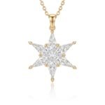 Six Point Star Pendant, kite cut diamond six point star pendant in gold, TOWIKA