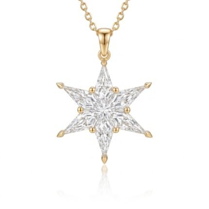 Six Point Star Pendant, kite cut diamond six point star pendant in gold, TOWIKA