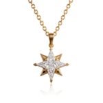 North Star Pendant, diamond North Star pendant in gold, view 2