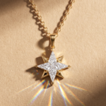 North Star Pendant, diamond North Star pendant in gold, view 3