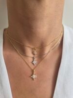 North Star Pendant, diamond North Star pendant in gold, view 4