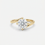 Round Bypass Engagement Ring, round diamond bypass engagement ring in gold, TOWIKA