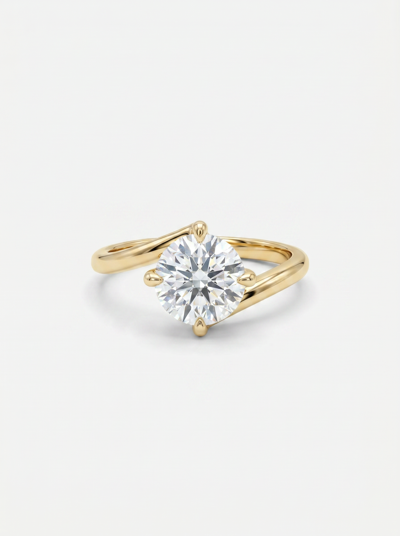 Round Bypass Engagement Ring 01 Round Bypass Engagement Ring, round diamond bypass engagement ring in gold, TOWIKA