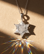 Star of David Pendant, lozenge cut diamond Star of David pendant in gold, view 5