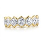 Hexagon Half Eternity Ring, hexagon diamond half eternity ring in gold, TOWIKA